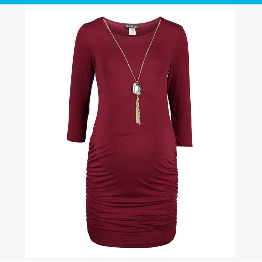 Burgundy maternity dress